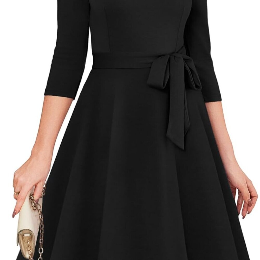 Women's Cocktail Dresses 3/4 Sleeve Vintage Wedding Guest Dress XS-3XL